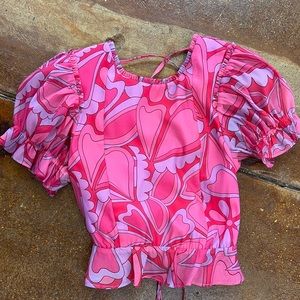 NWT show me your Mumu hearts lace back top